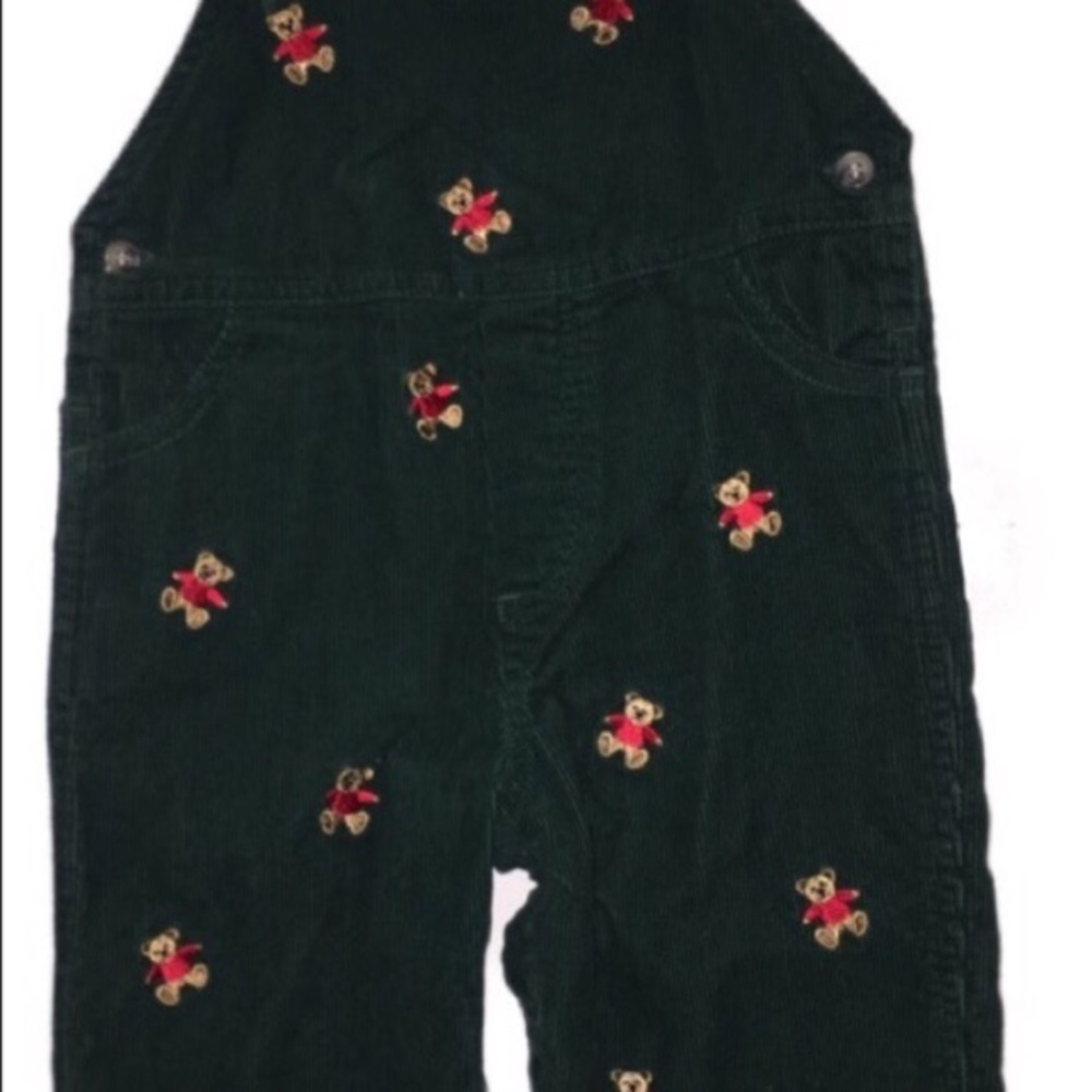 Green Corduroy Bear Overall Pants Size 12m